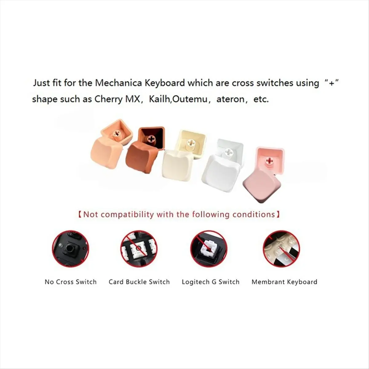 

Okay 20PCS PBT Cute Cat Head Shaped Keycaps for Switches Mechanical Keyboard Mixed Colors