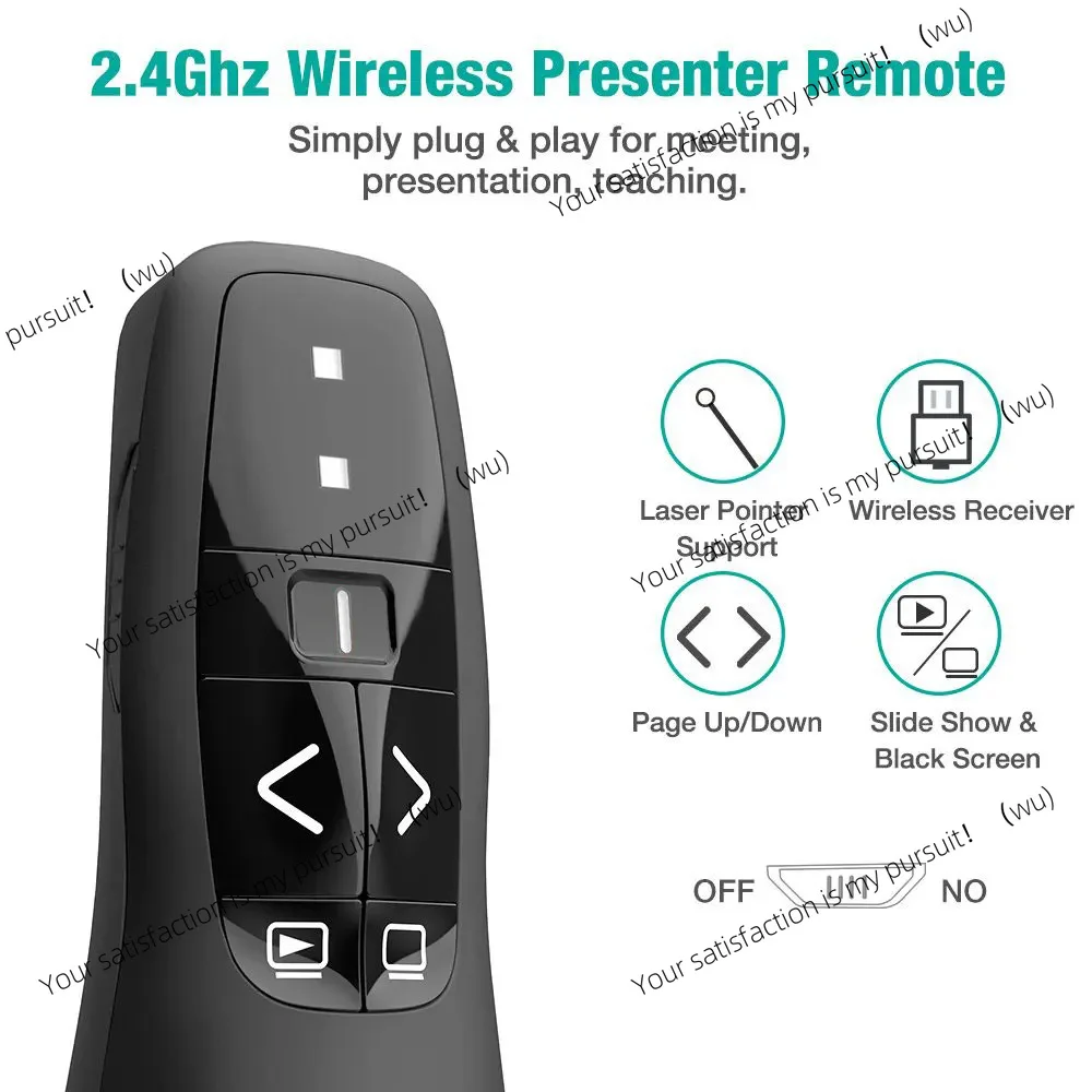 نقطة قوة USB لاسلكية 2.4 جيجا هرتز، قلم مع قلم فليب PPT، مقدم مع ضوء أحمر