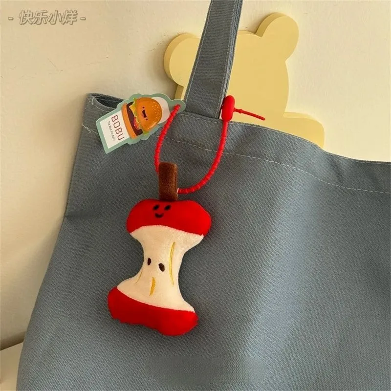 Neuer roter Kawaii Plüsch-Schlüsselanhänger Apple Core Puppe Anhänger Handtasche Charms Cartoon Schlüsselanhänger für Apple Core Schlüsselanhänger Geburtstagsgeschenke – Detail 3