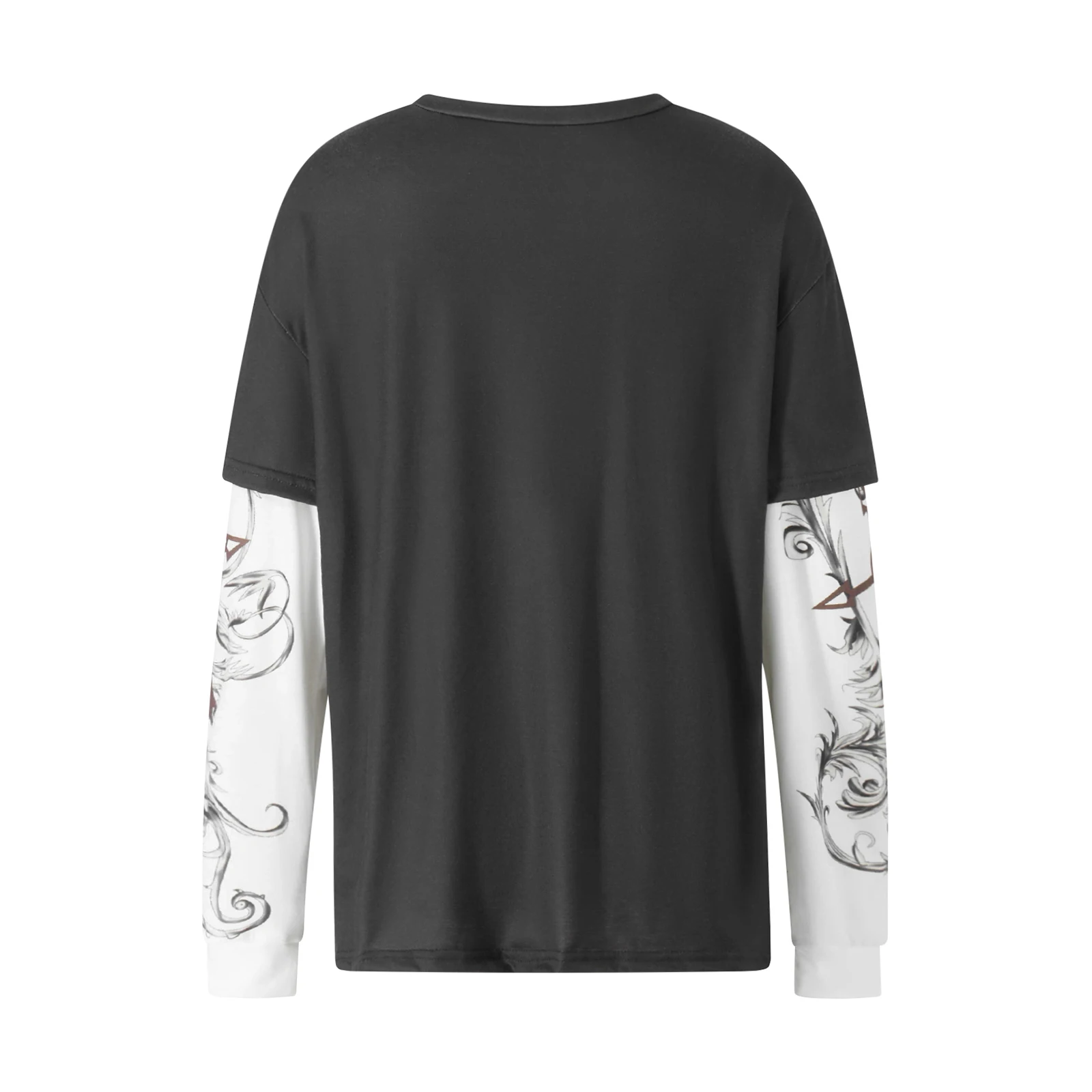 Mall Goth Y2K Aesthetics Grunge Tees Retro Heart Sword Print T Shirt Women Long Sleeve Slim Fit Sweats Tops 90s Vintage Clothes