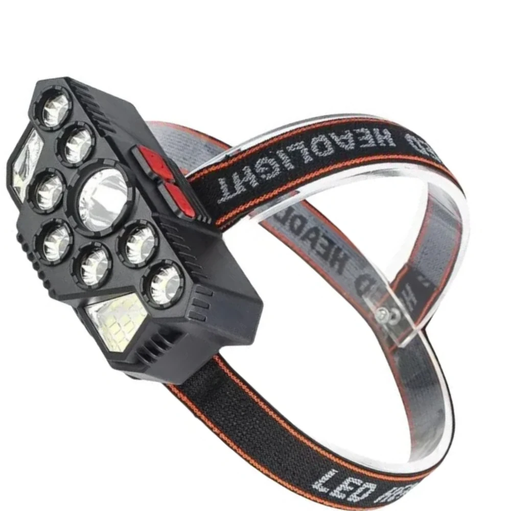 8 Safety Lights Head Light Mode Switchable Multi-Angle Adjustment LED Headlamp Rechargeable Strong Light Night Fishing Headlight