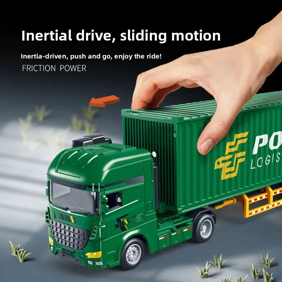 1pcChildren's cartoon toy model truck for inertial express delivery transportation, kindergarten small gift Boy's toy collection