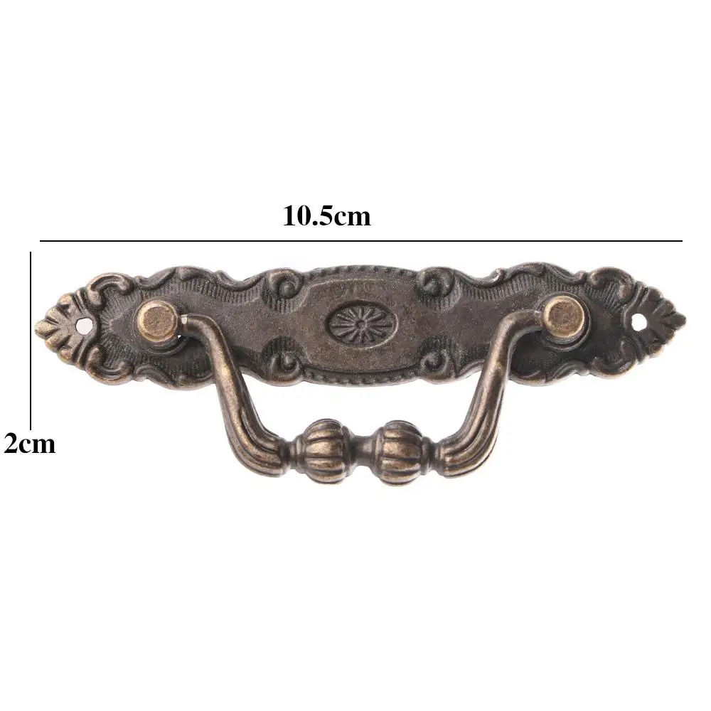 Tiradores de armario de arte Vintage, puerta de tocador, cajones, tiradores de armario de bronce de aleación de Zinc moderno europeo