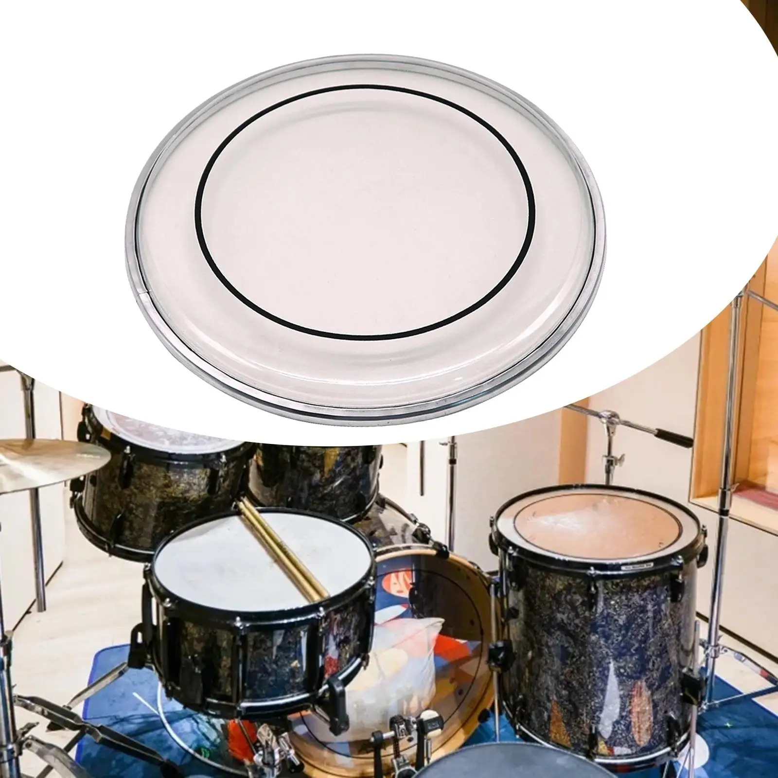 Drum Head Skin Accessory Transparent 14'' for Beginners Drummer Drum Players