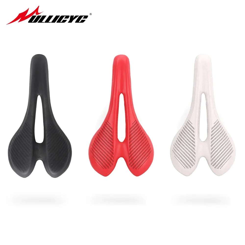 ULLICYC T800 Carbon Bicycle Breathable Comfortable Leather Saddle   MTB Road Glossy UD Texture Bike Seat  Bicycle Accessories