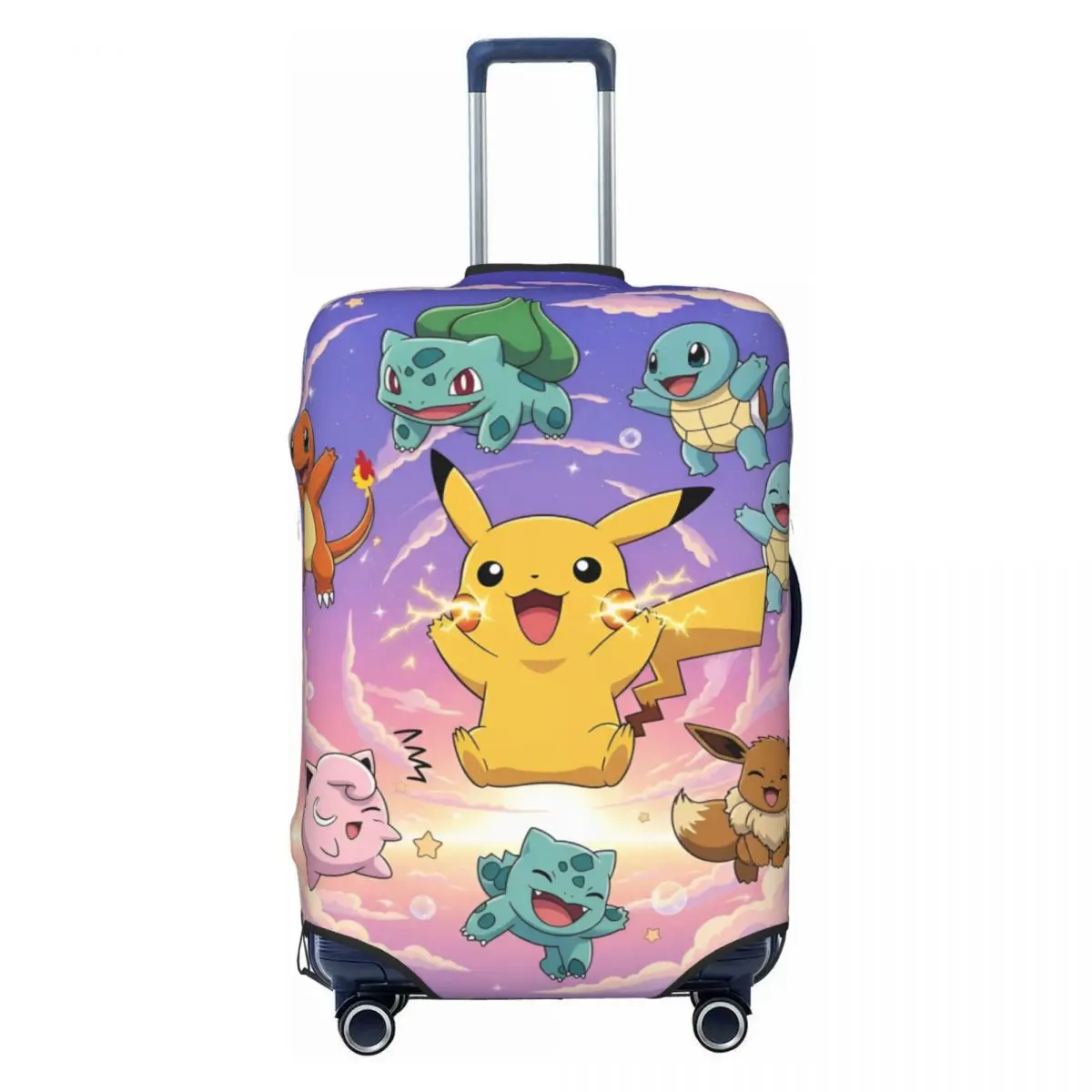 Pokemon P-Pikachu Kofferhülle, Modischer Thunderbolt Klassischer Anime Reisekoffer-Schutzüberzug für 18-32 Zoll Koffer