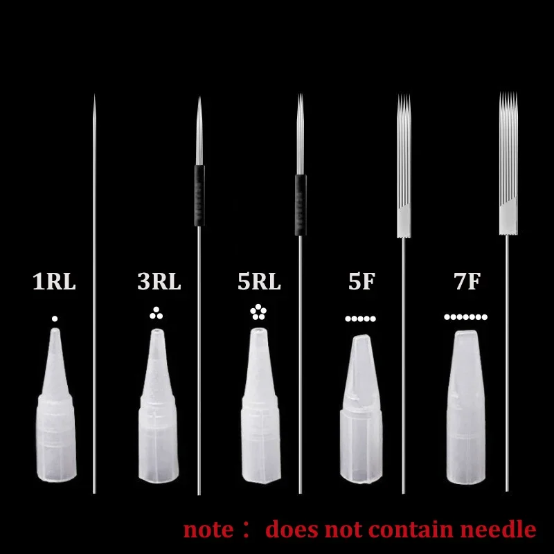 100p 1RL/3RL/5RL/5F/7F الفردية معبأة الحاجب الوشم تلميح آلة تجميل دائم الوشم إبرة تلميح الوشم فوهة إبرة قبعات