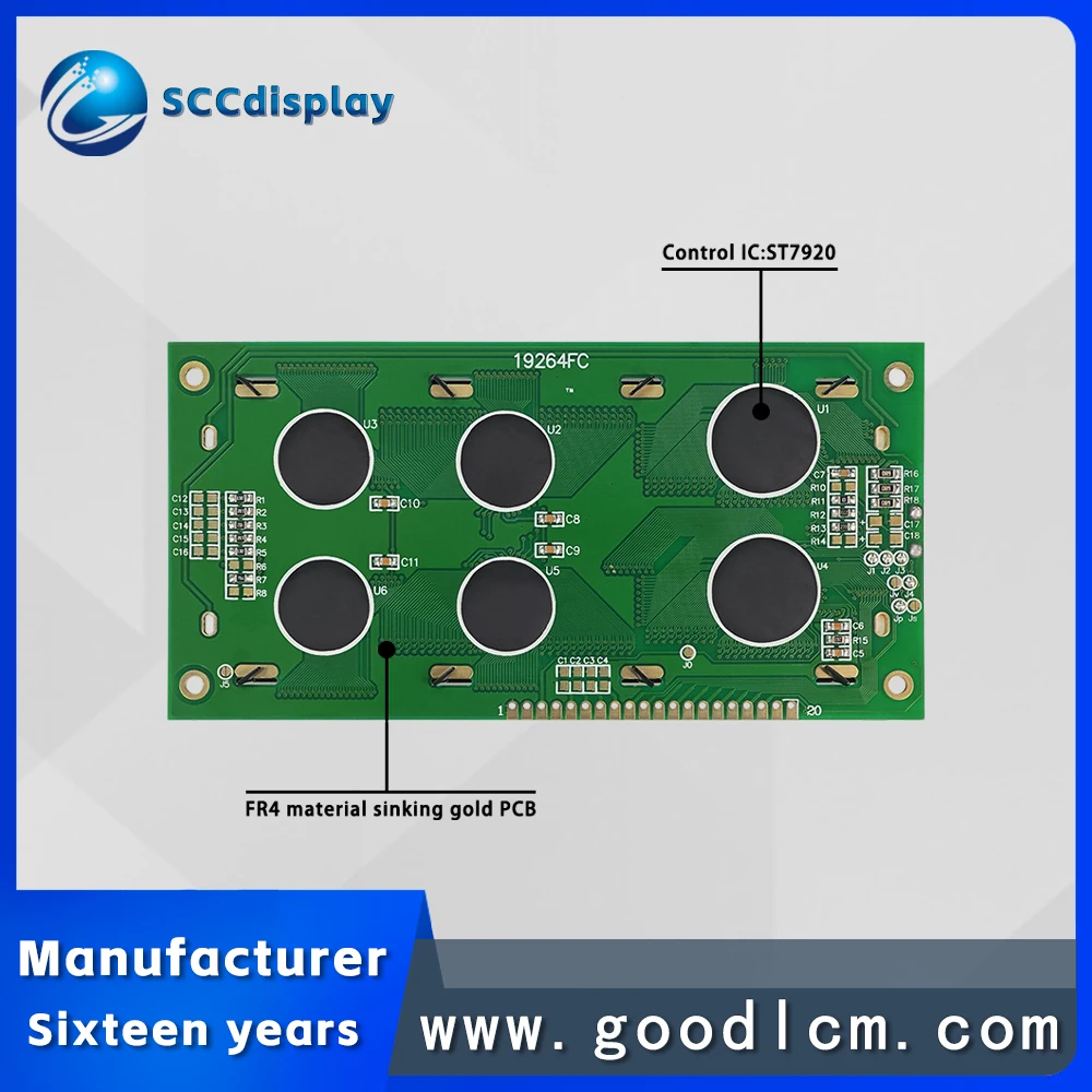 premium LCD 192664 display screen JXD19264FC monochrome 129X64 graphic dot matrix with Chinese character library ST7920 driver