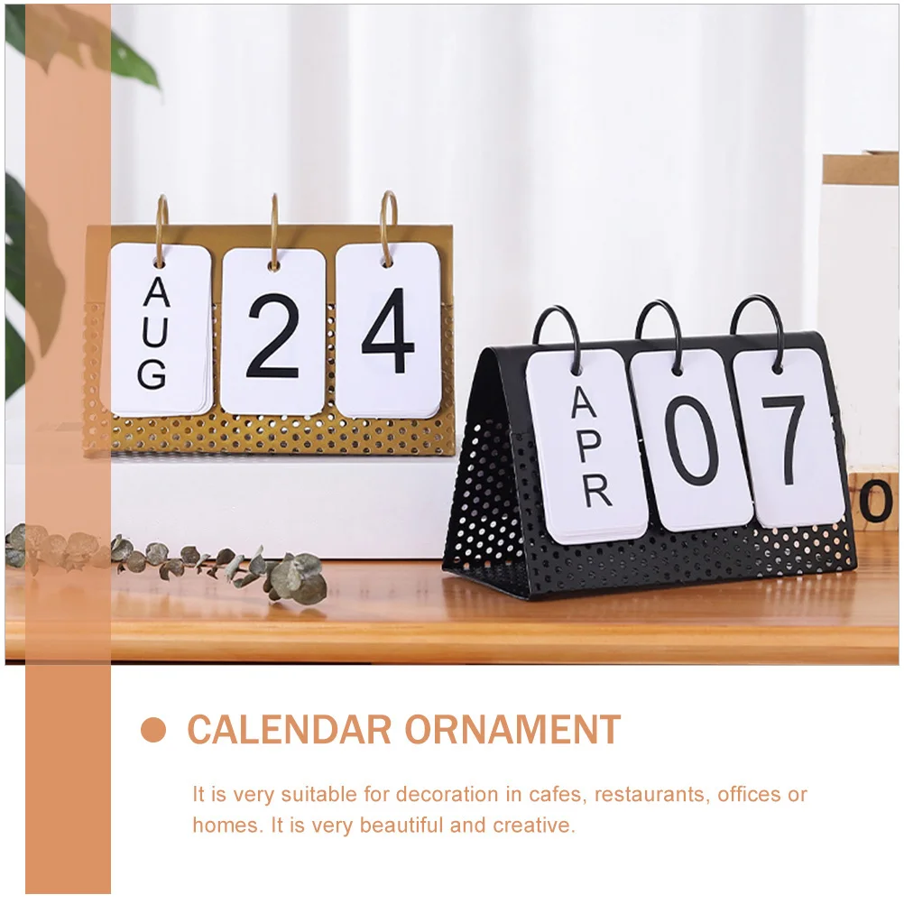

Metal Perpetual Flip Calendar Desktop Decor for Home Office Iron Frame Calendar Craft Household Decoration Supply