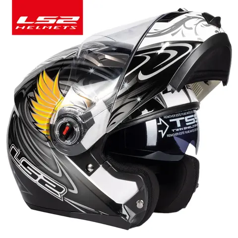 Casco moto apribile originale LS2 Capacete personalizzato con doppia lente LS2 FF370 Caschi modulari Caschi da corsa Cascos Para Moto