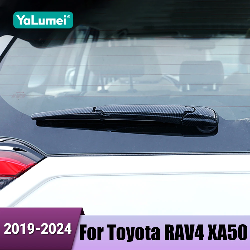 Carbon Faser Auto Heckscheibenwischer Schutz Abdeckung Trim Aufkleber Für Toyota RAV4 XA50 2019 2020 2021 2022 2023 2024 Hybrid