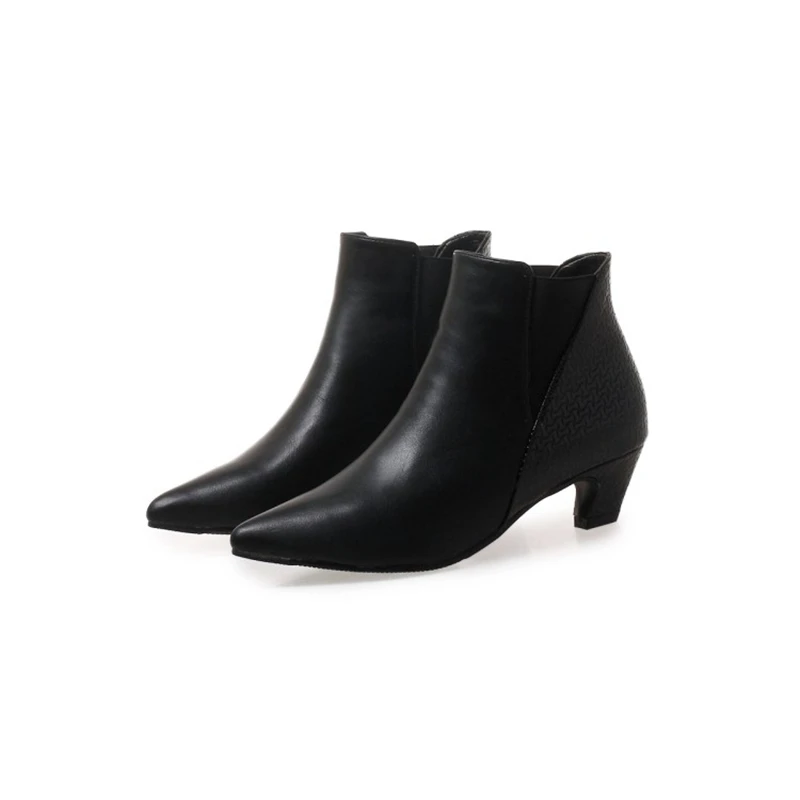 

Ботильоны Botas Mujer, женские пикантные модные кожаные ботинки с острым носком, вечерние короткие ботинки на платформе, большие размеры 32, 53 54 18-58