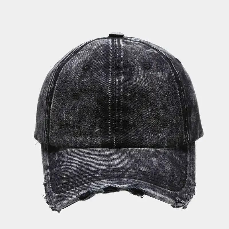 Washed Distressed Jeans Solid Baseball Cap Men Women Hats Adjustable Denim Ripped Baseball Caps Sport Cap Gorras Para Hombres