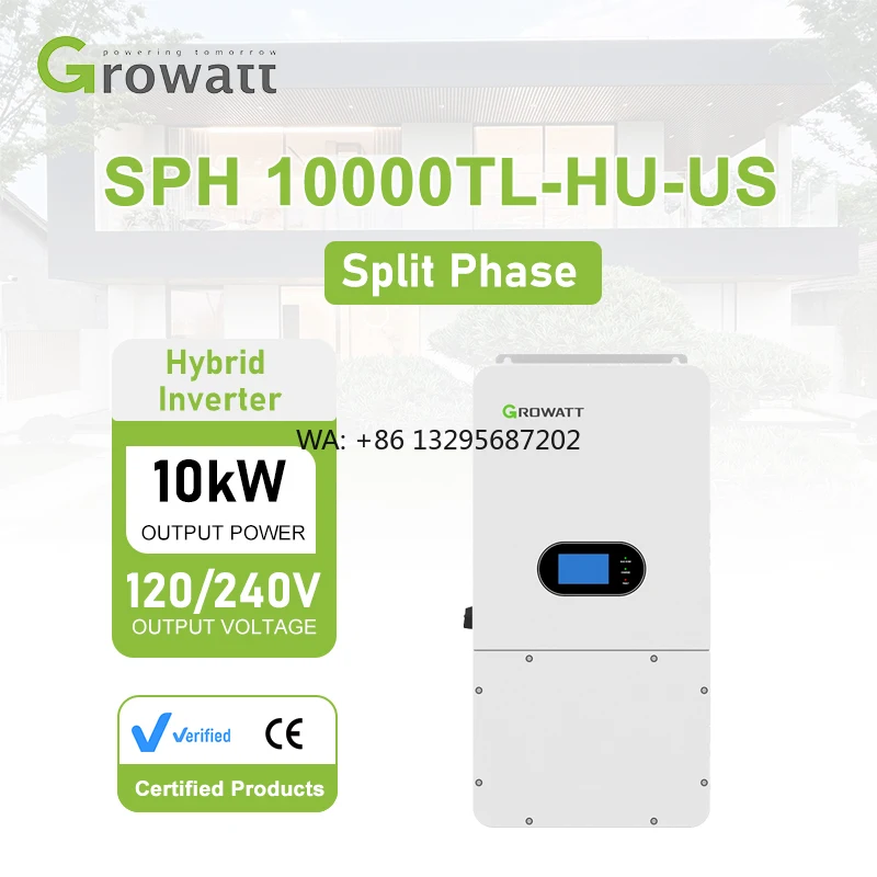 Growatt on Off Grid Inversor Hyrbrid Fase Dividida 120V/240V 10000W Mppt Inversor Solar