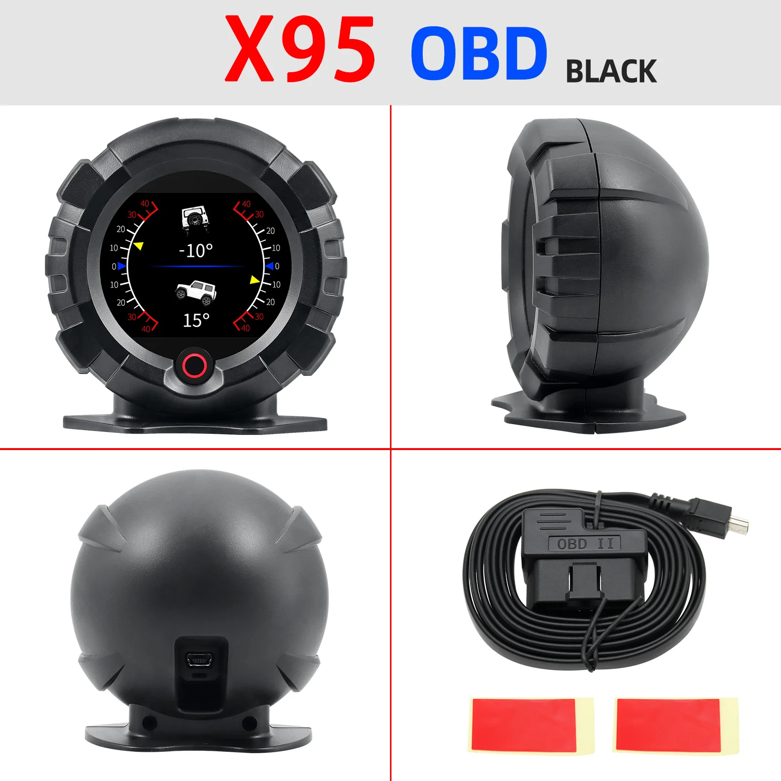 AUTOOL X95 GPSスピードメーターMPH車の傾斜計レベル傾斜ゲージ自動車
