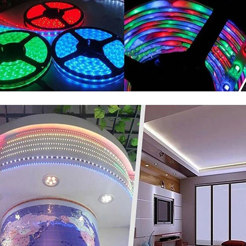 10 Meter Led Strip Light 3528 RGB Waterproof Remote Controller 44 Keys Plate Color Random