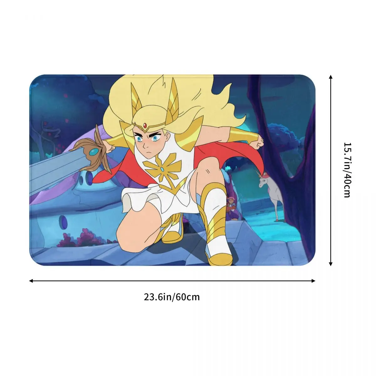 She Ra Princess of Power Glimmer Adventure Cartoon Bath Non-Slip Carpet Adora Flannel Mat Welcome Doormat Floor Decoration Rug