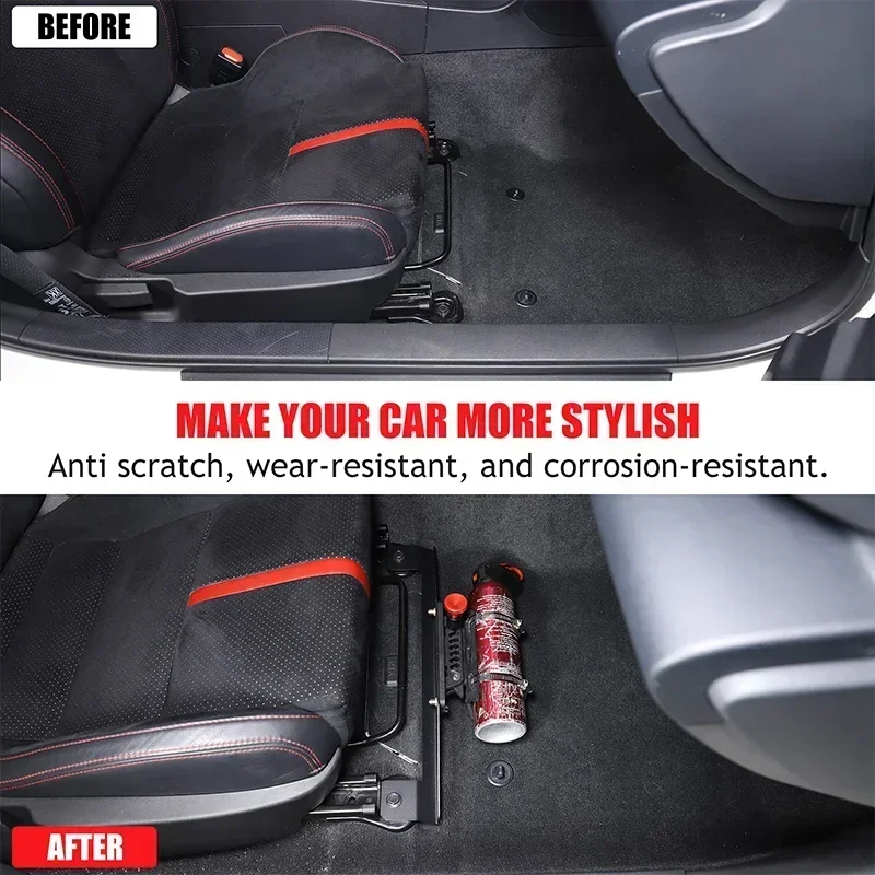 

For Subaru BRZ 2022 2023 2024 2025+ Aluminum Alloy Black Car Seat Adjustable Fire Extinguisher Bracket Car Accessories