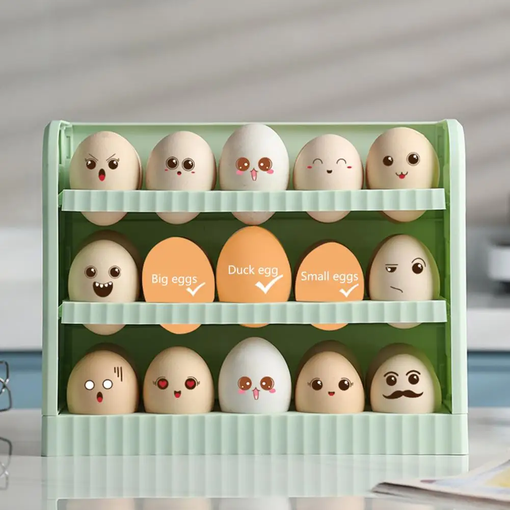 Flip-Type Egg Storage Box Refrigerator Organizer Food Containers  Reversible Eggs Holder Kitchen Egg Rack Eggs Tray Dispenser