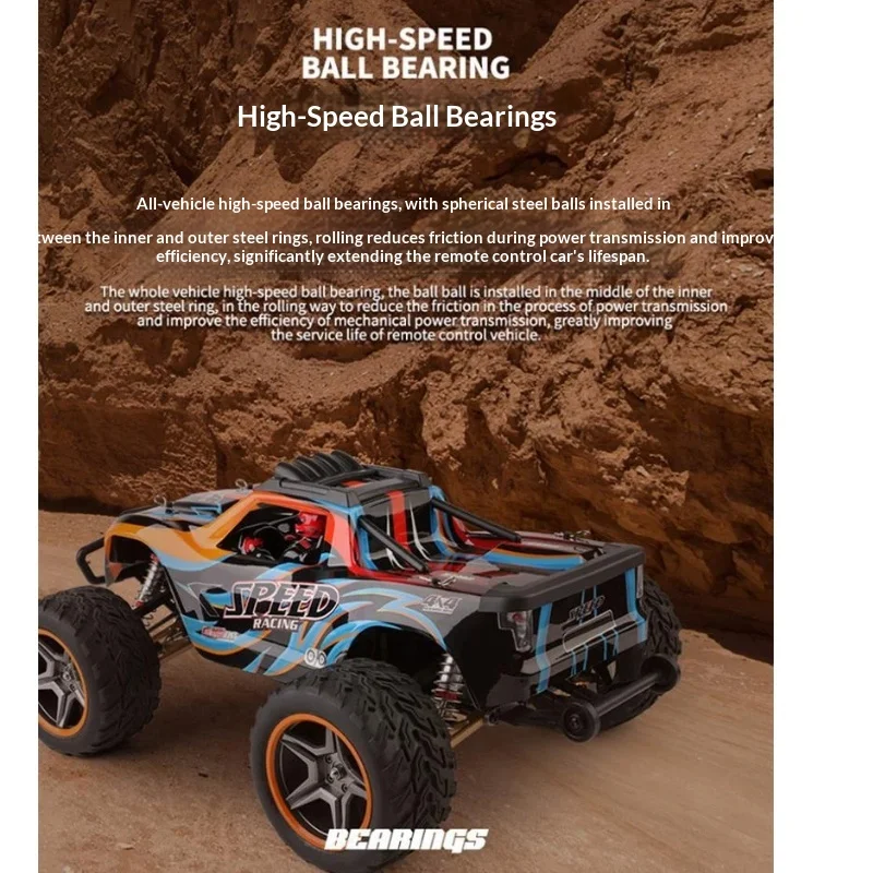 10スケール四輪駆動リモコンカー：合金モデル電動高速オフロードクライミングカーおもちゃ（ホビー愛好家向けRCカー）