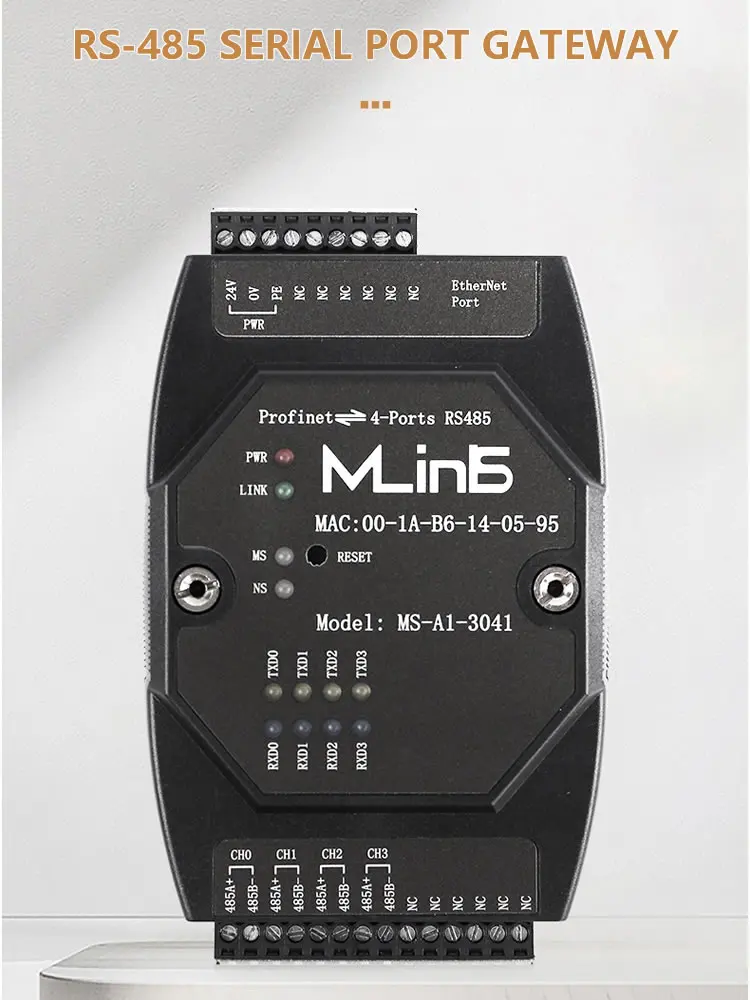 Profinet To Modbus485RTU Gateway Without Programming PN And Modbus Mutual Conversion 4-Way Synchronous Acquisition