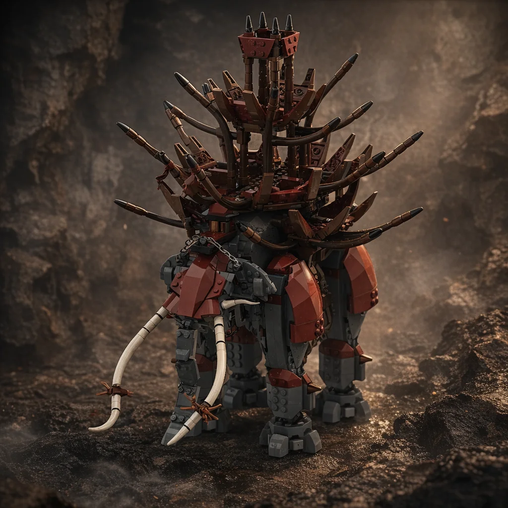 MOC Fantasy War Elephant Building Blocks Haradrim Giant Oliphaunt Model Ancient Siege Beast Bricks DIY Adult Gift