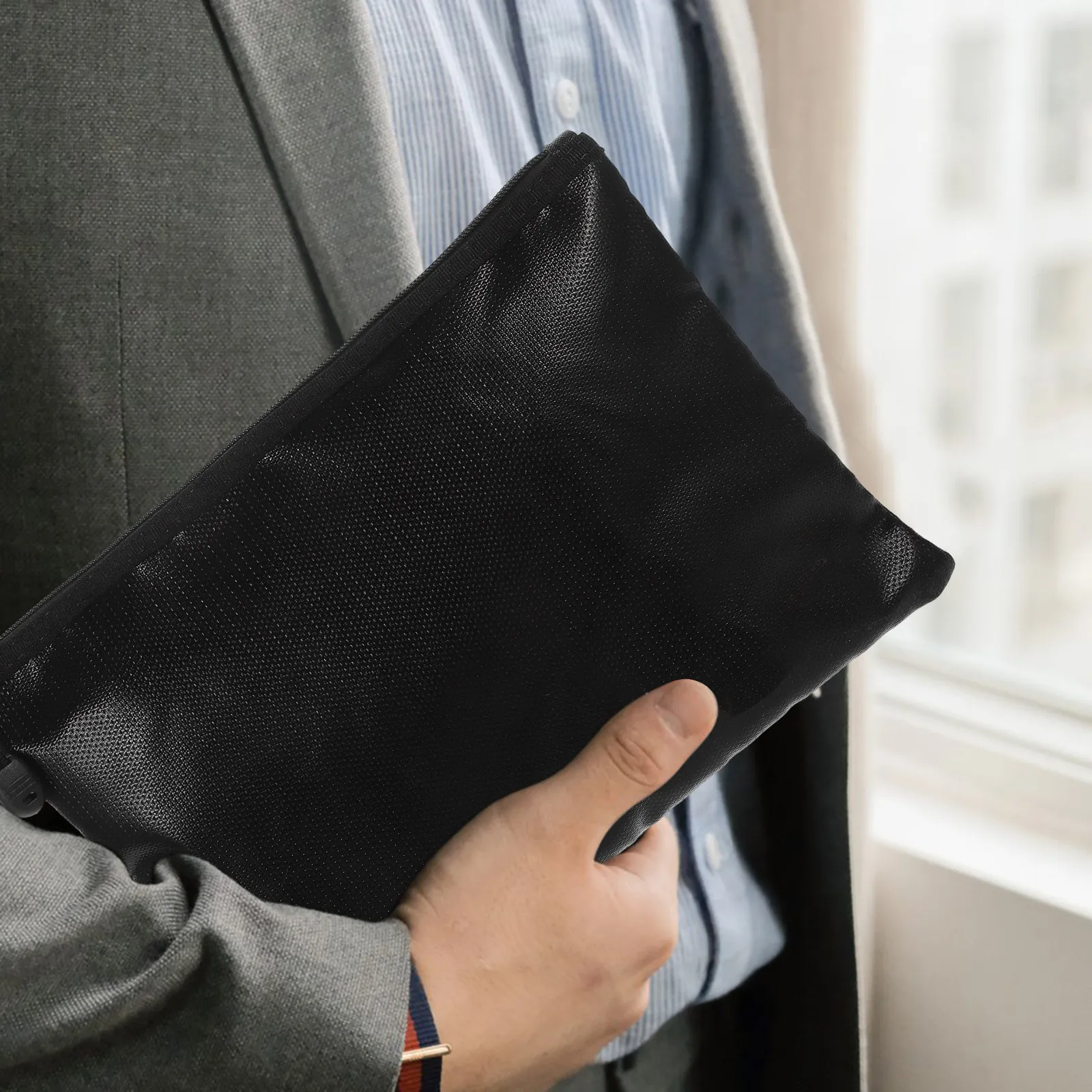 1Pcs Fireproof Documents Bag Waterproof Zipper File Case Large Capacity Fireproof Safe Storage for Office Cash Passports