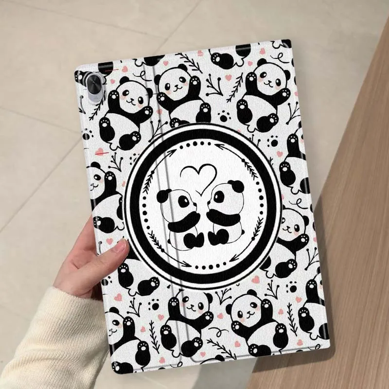 Cartoon Panda Heart Pattern Soft For Huawei MediaPad 11 M5 M6 ES Pro M5Lite Honor Pad V7 V8 X7 X8 X9 GT Pro Tab Tablet Case