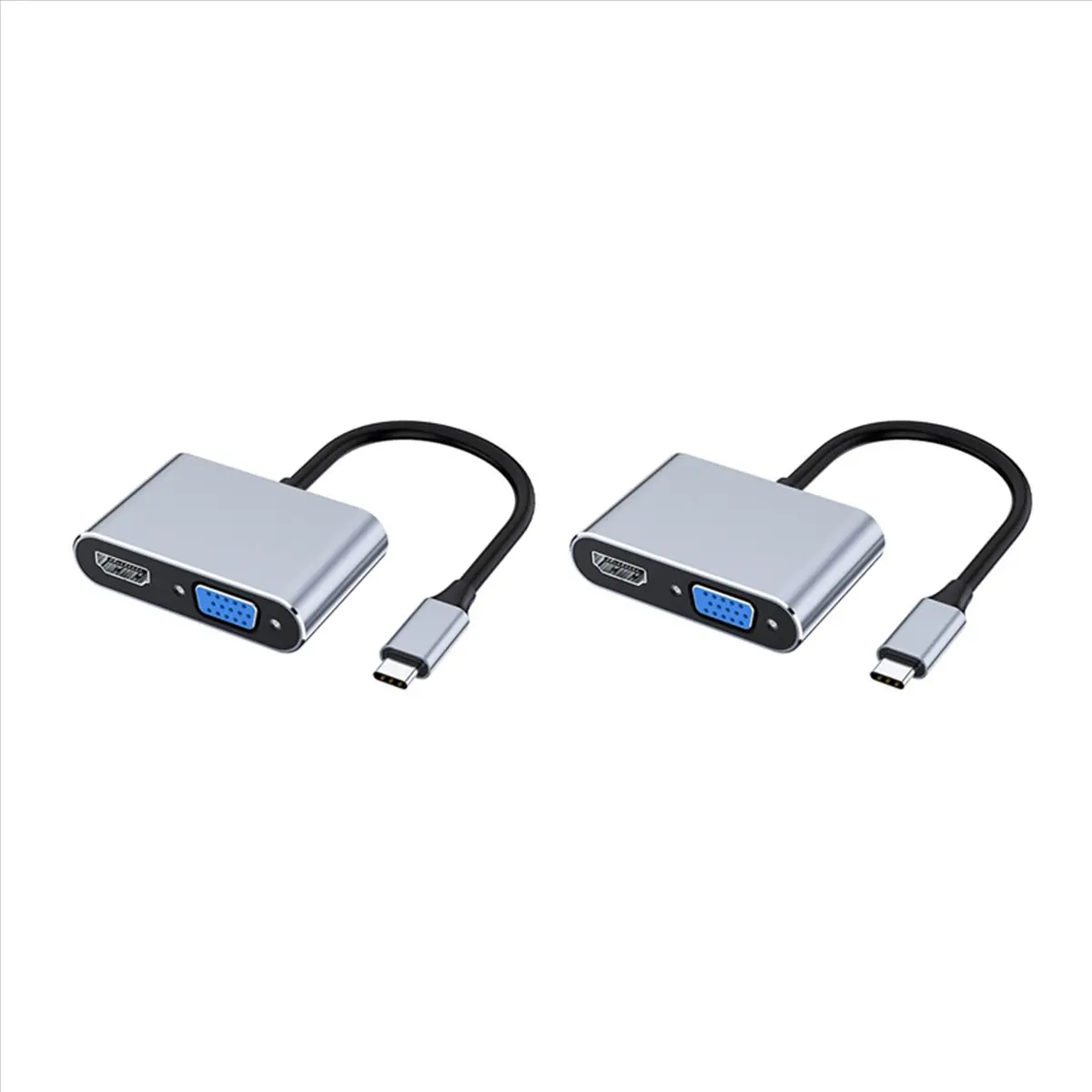 *ABDH 2X USB C إلى HDMI VGA محول متعدد المنافذ 4K نوع C USB-C HUB محولات أجهزة عرض الفيديو محول منفذ لماك بوك برو #1