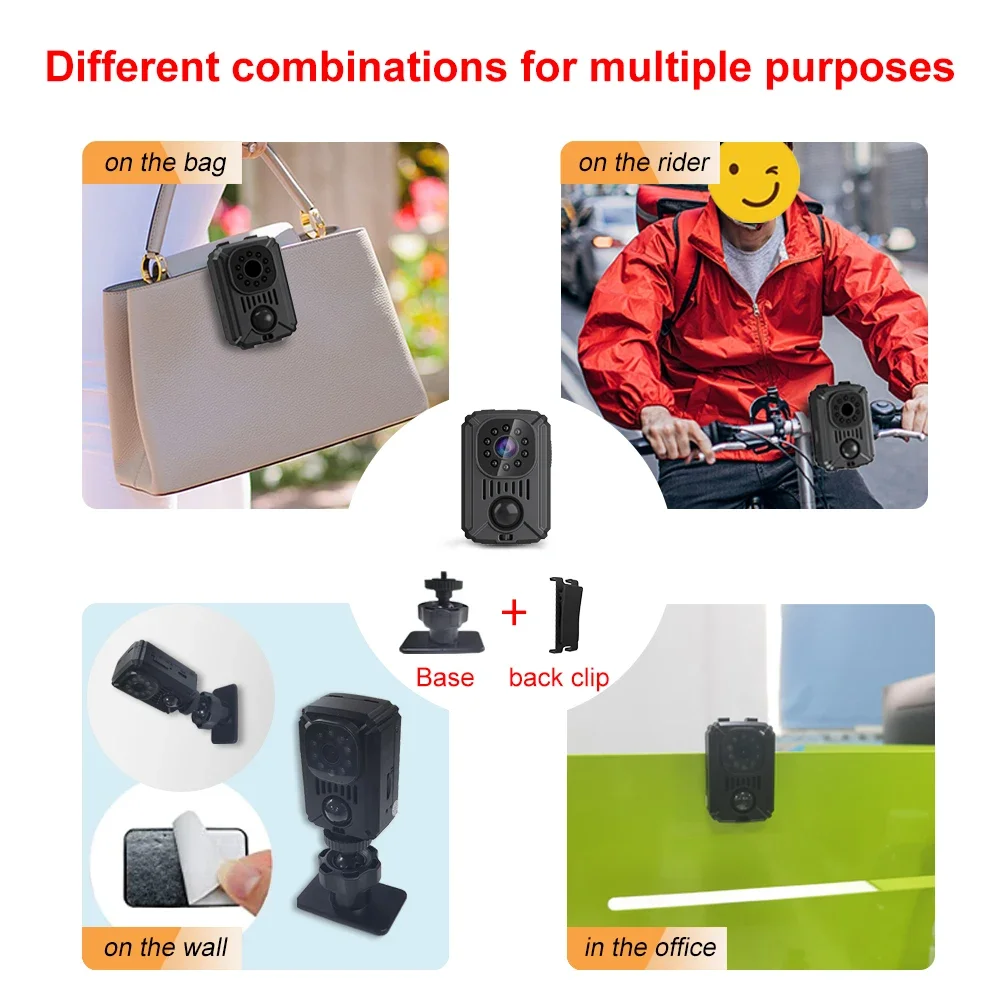 MD31 Mini PIR Video Body Camera Back Clip Photography DV Smart Camera HD 1080P Recorder Motion Activated Small Nanny Cam per auto