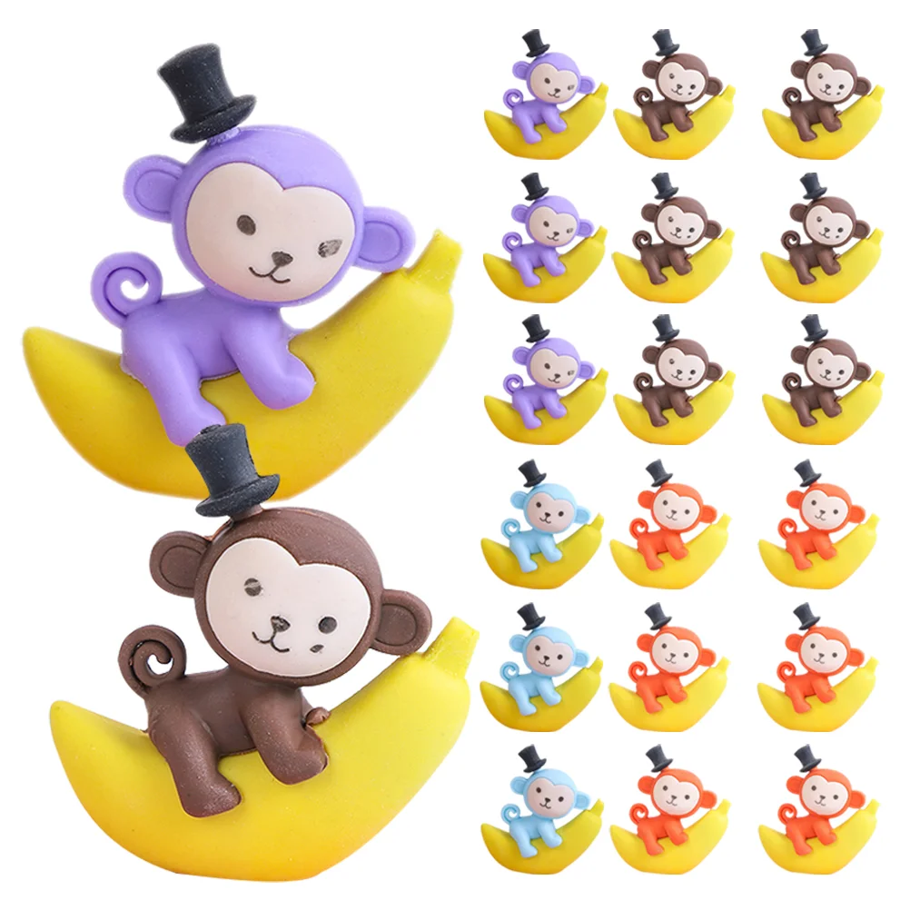 48 Pcs School Supplies Monkey Eraser Student Pencil Erasers Stationery Items