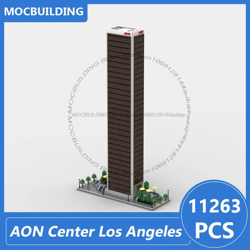 AON Center (Los Angeles) – Blocs de construction modèle MOC, briques à assembler soi-même, maquette d'architecture, jouets éducatifs, cadeaux, 11263 pièces