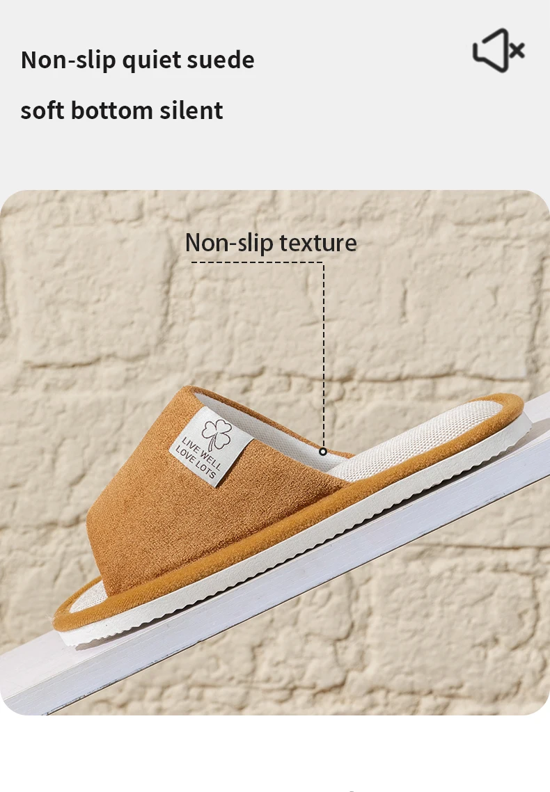 Men's Spring Summer Breathable Slippers Non-Slip Indoor House Shoes,Couples Soft Sole Open-Toe Slippers for All Seasons Home Use