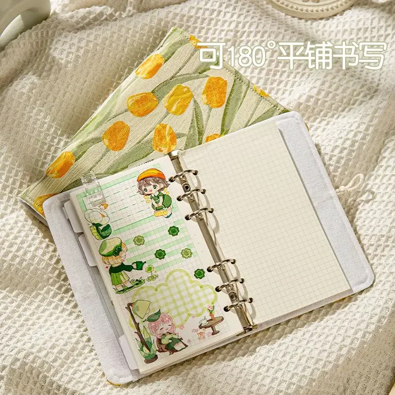 A5 A6 Binder Tulip Cover Notebooks Loose-leaf Journal Budget Planner Diary Stationery Office Accessories Travelers Notebook