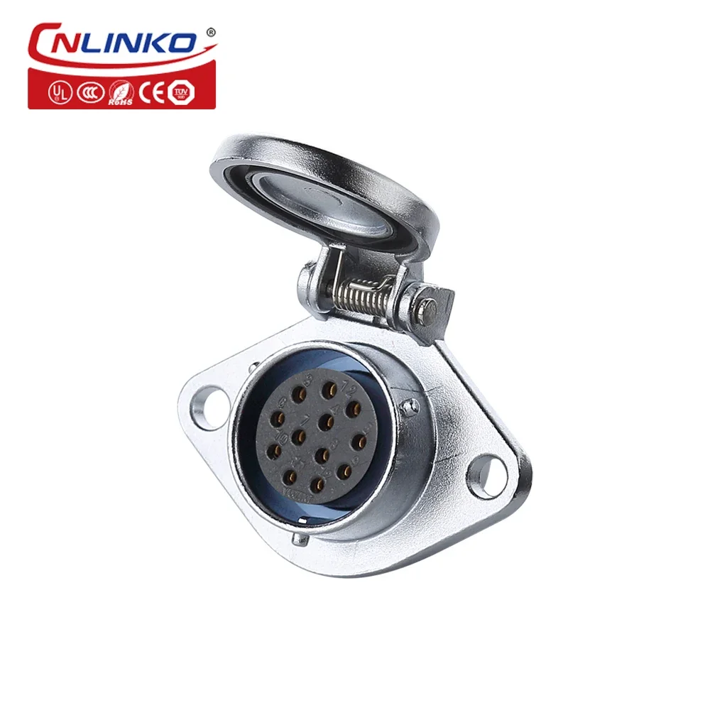 CNLINKO 12 Pin Waterproof Bayonet Connector Cable M20 plug socket 12 Pin Circular Connector for CNC milling machine