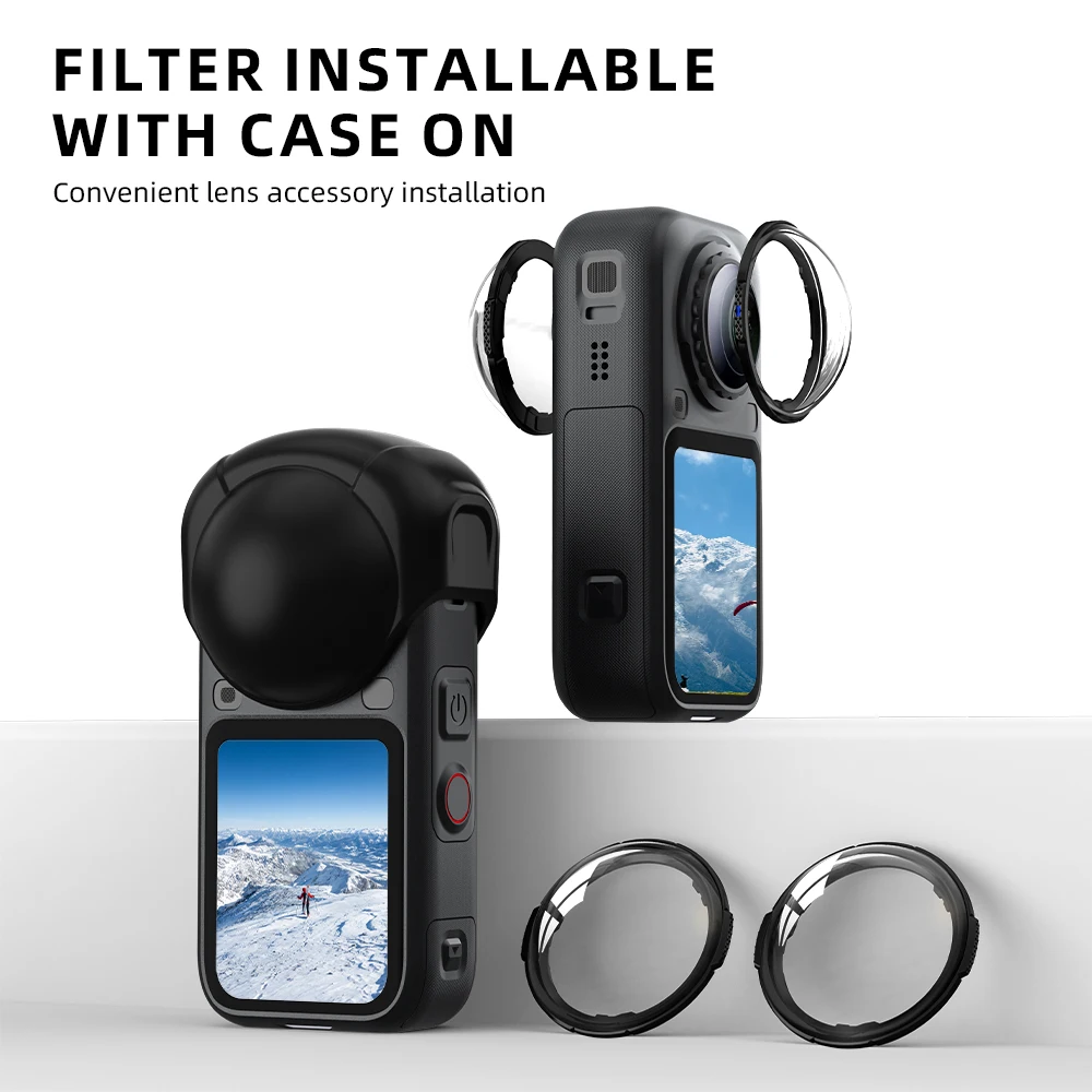 Silicone Lens Cover Cap for Insta360 X6, Protective Sleeve Dust-Proof Scratch Resistant Lens Protective Cover Camera Accessories