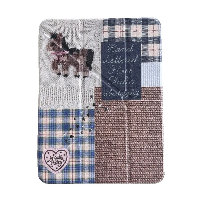 Retro Plaid Pony Buckle Pen Slot Tablet Case For Mini 7 6 iPad 11 10 6 5 Pro 2024 2022 2021 2020 2018 Air 2025 2024 5 4 3  Cover