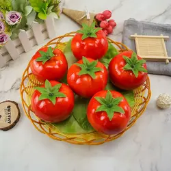 Simulation Foam Tomato Artificial Tomato Ornament Fake Vegetables Decoration Crafts Tomato Figurines Miniatures Supplies