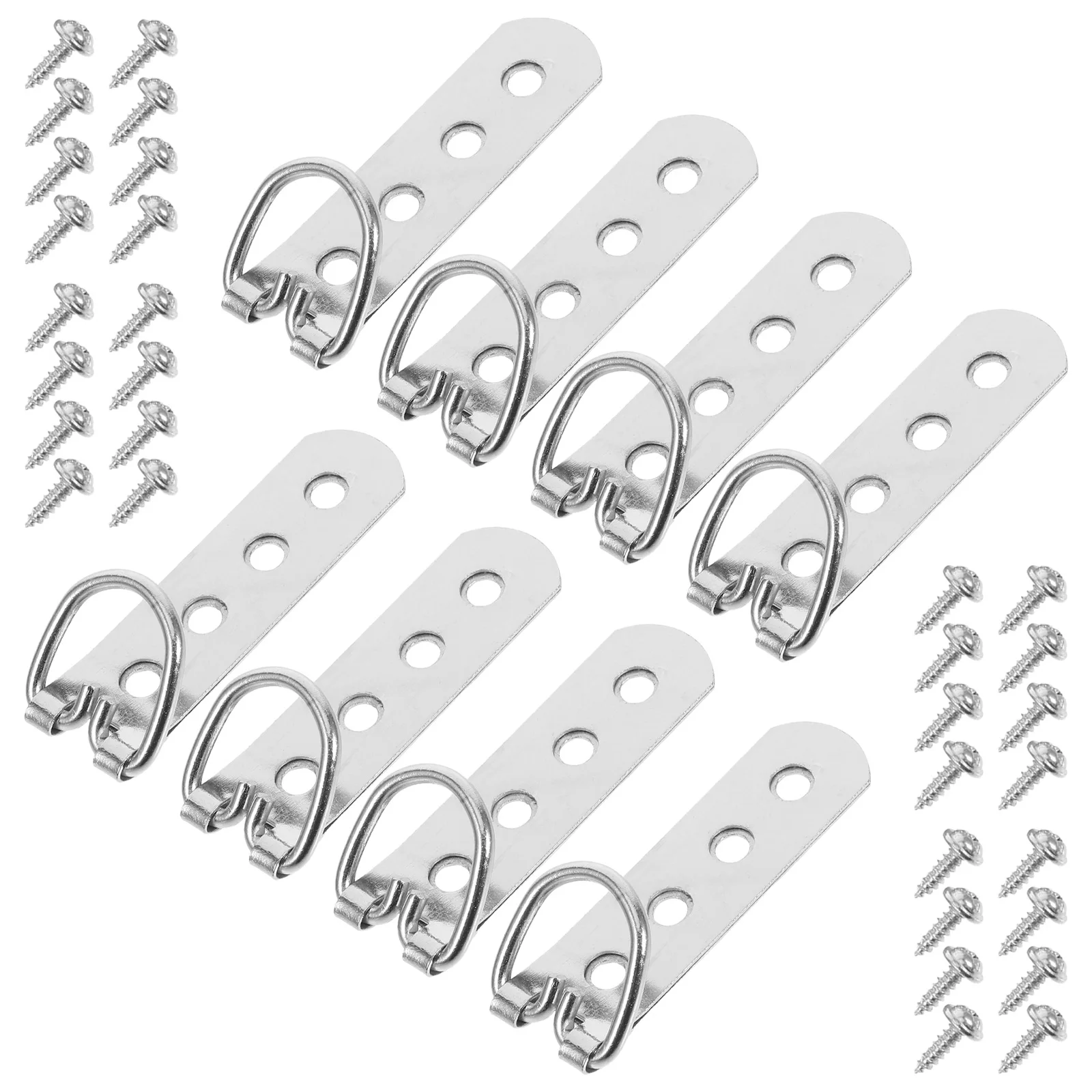

8 Pcs Silver Photo Frame Ring Screws Hanging Hardware Parts Accessories Picture Hangers Hooks Durable Metal Lightweight Easy