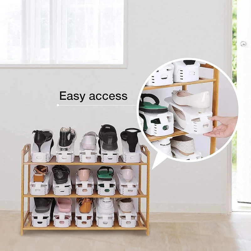 Adjustable Shoe Rack, Height Adjustable Shoe Racks, Non-Slip Shoe Rack, Durable And Easy To Take Care Of, Space-Saving