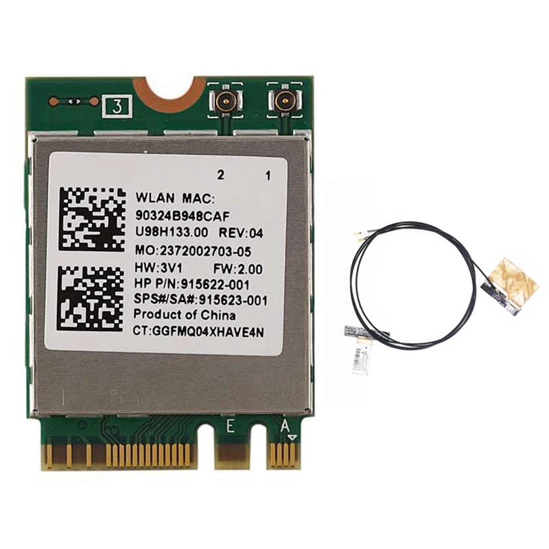 Wireless Network Card RTL8822BE 802.11AC 2.4G/5GHz WiFi Bluetooth 4.1 NGFF Wireless Adapter M.2 WIFI CARD