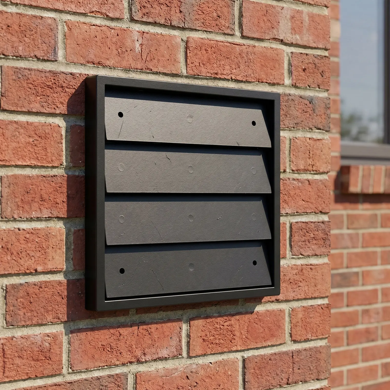Louvered Plastic Square Vent Cover 5.91 Opening 6.81 Central Ac Exhaust Fan Bathroom Kitchen Wall Ventilation Outdoor Screen