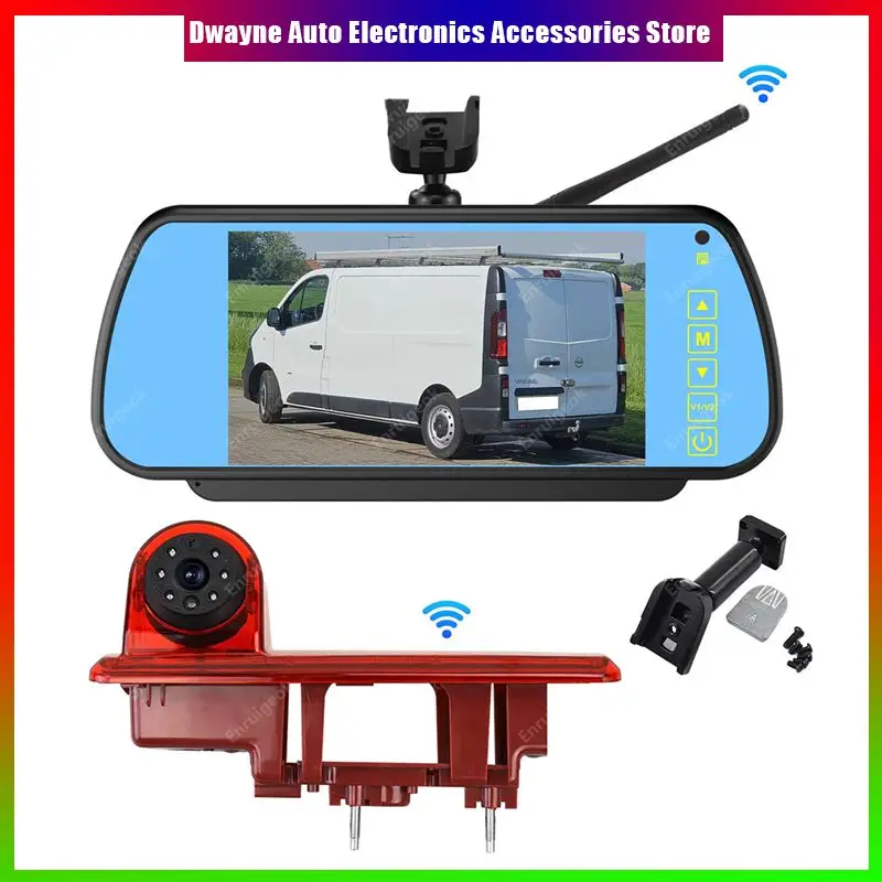 Wireless Brake Light Reversing Camera 7 Inch Monitor Full HD for Renault Trafic 2014+ Vauxhall/Opel Vivaro Nissan NV300 Van