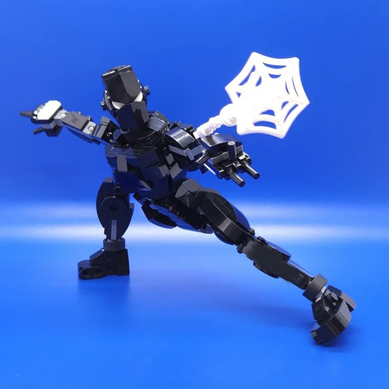 413 Uds. MOC Spider Manned Symbiote traje superhéroes marmoleado modelo de construcción regalos de navidad juguetes bloques arquitectura Idea