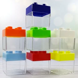 12pcs/set Creative Cute Transparent Wedding Candy Box 5*5*5cm New Building Block Shape Plastic Storage Box for Christmas Party