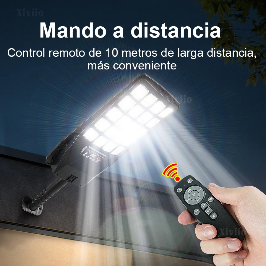 1000000Lm 3500W Solar Light Newly Upgraded Outdoor Street Light Waterproof, Eco-Friendly, Easy to Install, Multi-Level Dimming Remote Control, Large Area Lighting All Year Round