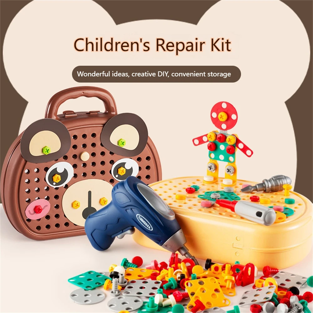 Children's pretend play toys simulation repair tools baby hands-on screw disassembly assembly tool box educational toy gift