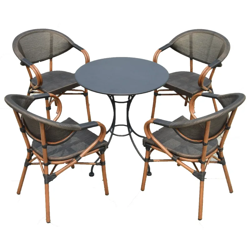 

Customizable outdoor tables and chairs courtyard garden rattan chairs milk tea shop cafe outdoor balcony tables and chairs