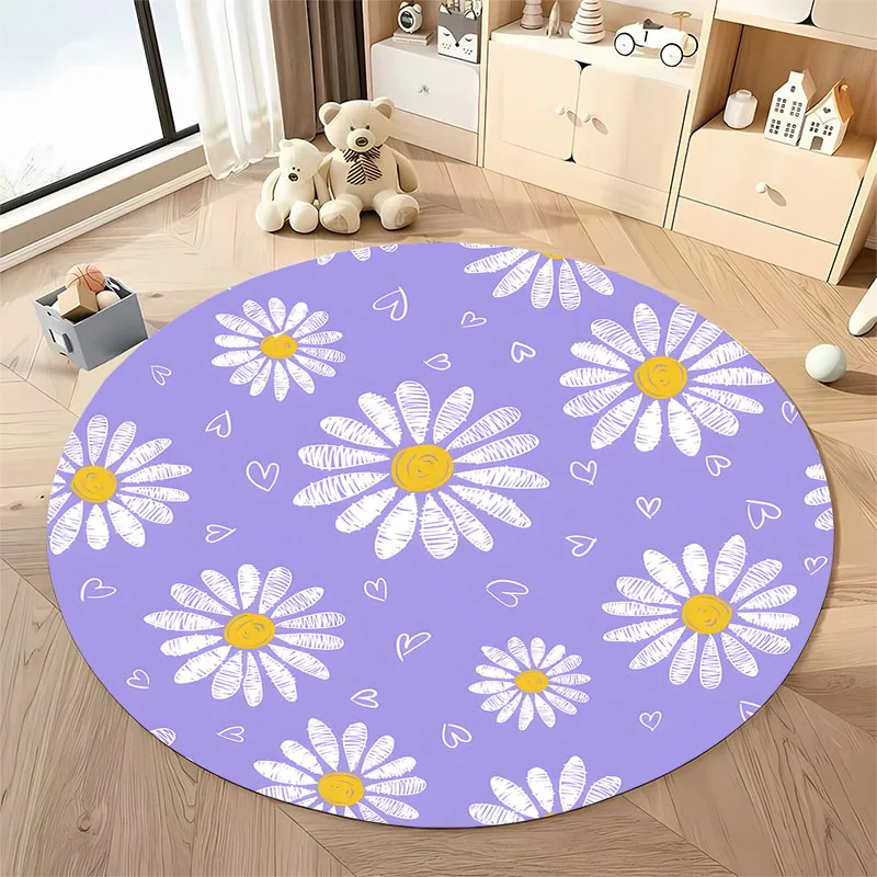 

Бесплатная доставка! Круглый ковер с цветочным узором для уютных жилых помещений, круглый ковер для дома, гостиной, спальни, подарок