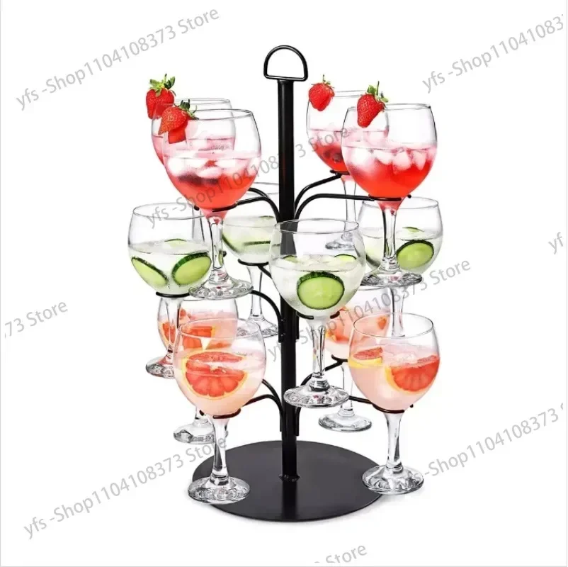 Cocktail Glass Tree Display Stand for 16 Glasses